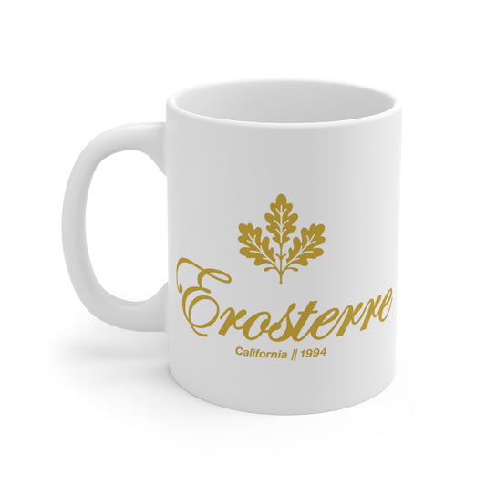 Erosterre Logo Mug, White & Gold